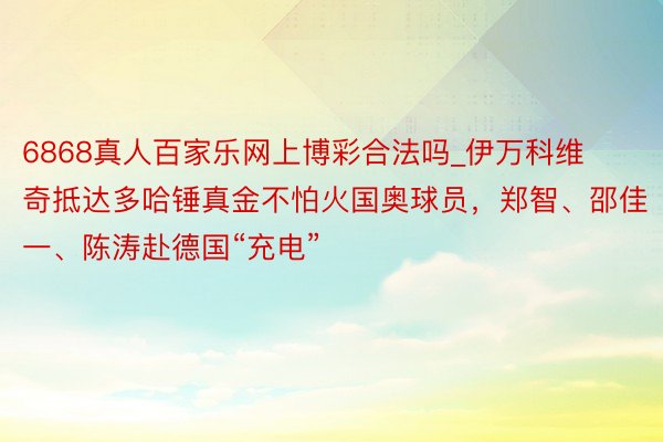 6868真人百家乐网上博彩合法吗_伊万科维奇抵达多哈锤真金不怕火国奥球员，郑智、邵佳一、陈涛赴德国“充电”