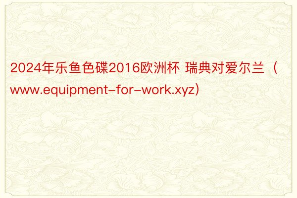2024年乐鱼色碟2016欧洲杯 瑞典对爱尔兰（www.equipment-for-work.xyz）
