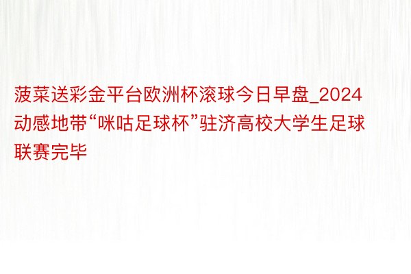 菠菜送彩金平台欧洲杯滚球今日早盘_2024动感地带“咪咕足球杯”驻济高校大学生足球联赛完毕