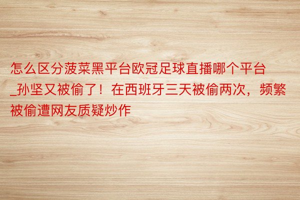 怎么区分菠菜黑平台欧冠足球直播哪个平台_孙坚又被偷了！在西班牙三天被偷两次，频繁被偷遭网友质疑炒作